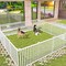 White 80 Inch PVC Fence Panels with Ground Stakes Outdoor Privacy Screen